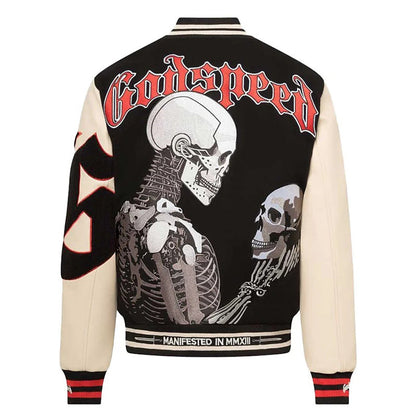 Godspeed Mankind Vs Ai Varsity Jacket Black/red