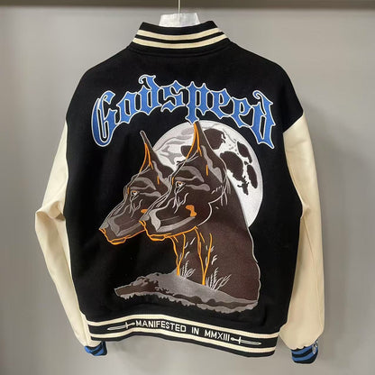 Godspeed Mens F.T.D Wool Varsity Jacket Black/blue