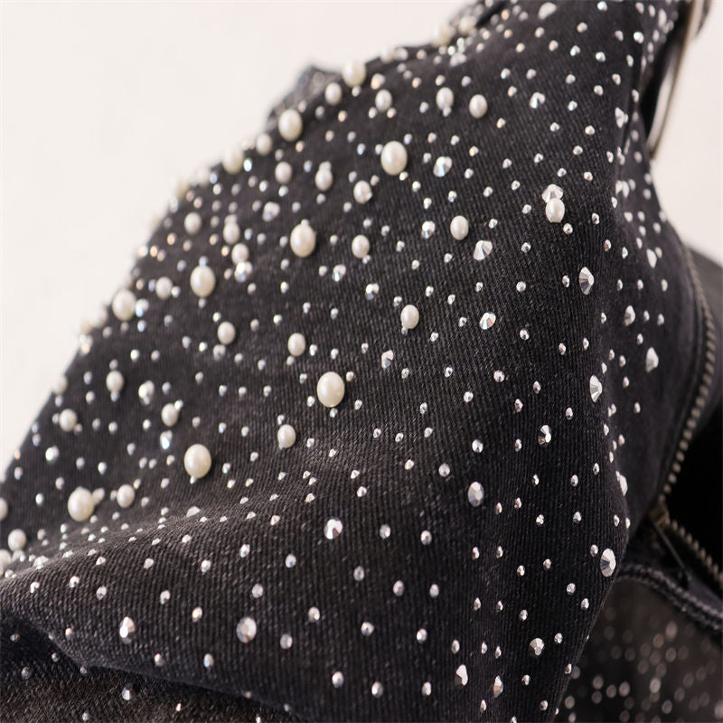 VALLEY Rhinestone Denim Shorts #8703