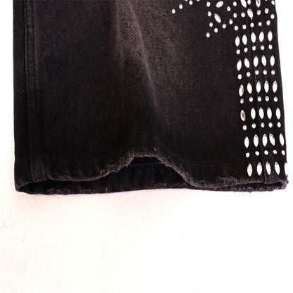 VALLEY Rhinestone Denim Shorts #8692