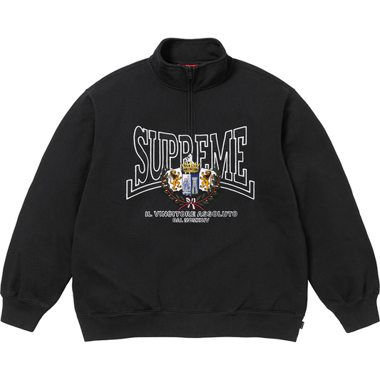 Supreme Crest Applique Half Zip Sweatshirts